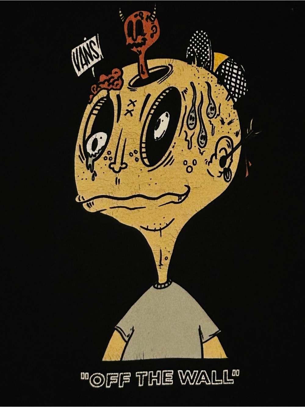 Vans Black Tee with Yellow Character Graphic